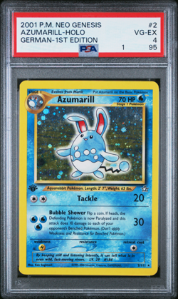 2000 POKEMON NEO GENESIS 1ST ED #2 AZUMARILL-HOLO PSA 10 [ERROR LABEL] - Image 1
