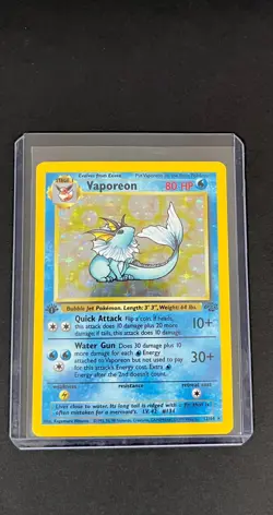 Vaporeon 12/64 First 1st Edition Holo Rare Mp Moderately Played Pokemon Jungle - Image 1