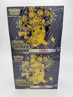 LOT OF 2 - Surging Sparks ETB Elite Trainer Box Pokemon - Factory Sealed - Image 1