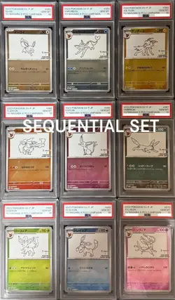 PSA 10 Yu Nagaba Eevee's Promo Complete Sequential set Japanese Pokemon Card - Image 1
