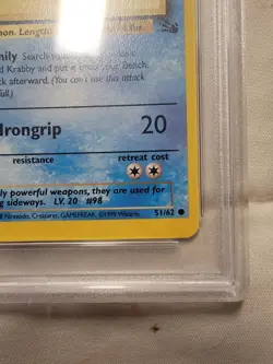 Krabby #51 PSA Graded VG-EX 4 Fossil Vintage Pokemon Card TCG WOTC 1999 Common - Image 4