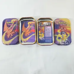 Set of 4 EMPTY Pokemon Kanto Power Mini Tins from 2019 W/ Art Cards NO MEWTWO - Image 4