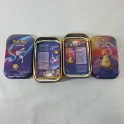 Set of 4 EMPTY Pokemon Kanto Power Mini Tins from 2019 W/ Art Cards NO MEWTWO - Image 5