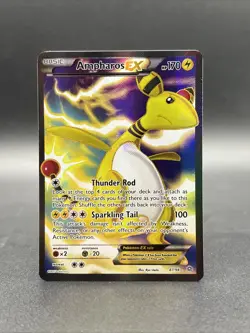 Pokemon XY Ancient Origins Ampharos EX Ultra Rare Holo Full Art Card 87/98 - Image 1