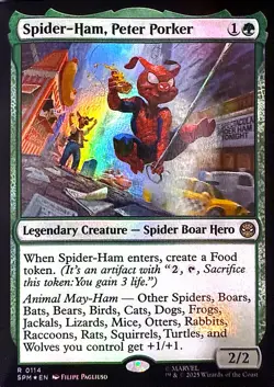 Spider-Ham, Peter Porker Foil R Marvel's Spider-Man 114 NM - Image 1