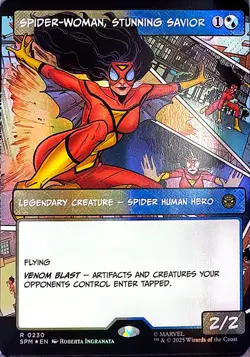 Spider-Woman, Stunning Savior (Borderless) Foil R Marvel's Spider-Man 230 NM - Image 1