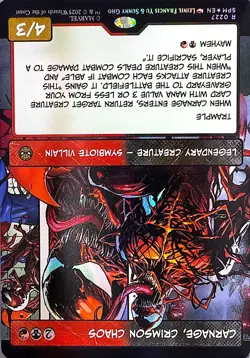 Carnage, Crimson Chaos (Borderless) Foil R Marvel's Spider-Man 227 NM - Image 1