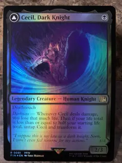 MTG TCG Final Fantasy Cecil, Dark Knight /Cecil, Redeemed Paladin 0091 Foil Rare - Image 1