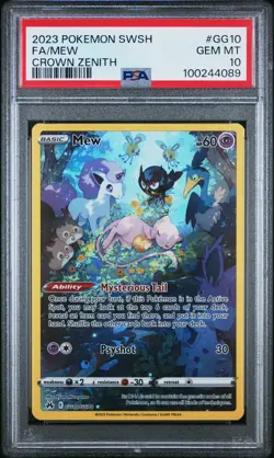 2023 POKEMON SWORD & SHIELD CROWN ZENITH #GG10 FULL ART/MEW PSA 10 - Image 1