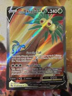 Pokemon TCG Pokemon GO #071/078 Alolan Exeggutor V (Full Art) NM - Image 1