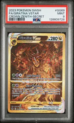 2023 POKEMON SWORD & SHIELD CROWN ZENITH SECRET FULL ART/GIRATINA VSTAR PSA 9 - Image 1