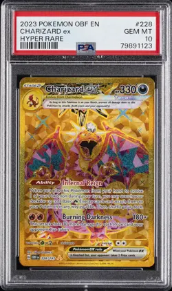 2023 POKEMON OBF EN-OBSIDIAN FLAMES HYPER RARE #228 CHARIZARD EX PSA 10 - Image 1