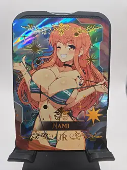 One Piece Nami Sexy Bikini Anime Waifu Girl Lewd Doujin Goddess Art Card TCG FS - Image 1