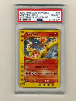 Pokemon PSA 10 GEM MINT Moltres Unlimited E2 Japanese Skyridge Mountains Card 19 - Image 1