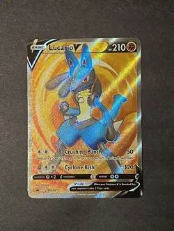 Lucario V Full Art Black Star Promo SWSH213 Pokemon Card TCG Near Mint+ - Image 1