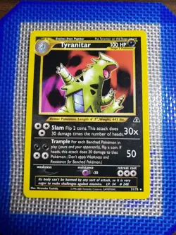 Pokemon TCG Tyranitar Card 31/75 Neo Discovery Regular Rare - Image 1
