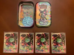 4 Pokemon TCG Mega Evolutions Stamped Promo Card - Bulbasaur 133/132 With Tin. - Image 1