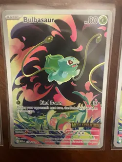 4 Pokemon TCG Mega Evolutions Stamped Promo Card - Bulbasaur 133/132 With Tin. - Image 4