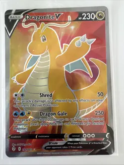 Pokemon TCG Dragonite v Evolving Skies Holo Ultra Rare Full Art Card 191/203 - Image 1