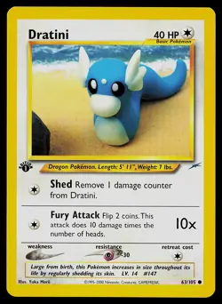 Pokemon Card - Dratini 1st Edition Neo Destiny 63/105 Common - Image 1