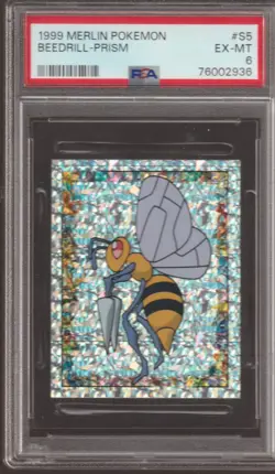 1999 Merlin Pokemon #S5 BEEDRILL Prism PSA 6 Trading Card - Image 1