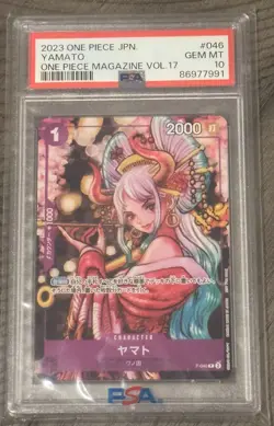 GEM MINT PSA 10 Yamato P-046 PROMO ONE PIECE Magazine Vol 17 Card GAME Japanese - Image 1