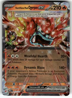 Hearthflame Mask Ogerpon ex - 017/131 SV: Prismatic Evolutions NM Pokemon Card T - Image 1