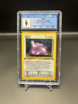 CGC 9 MINT Ditto 1st Edition Fossil 3/62 Holo 1999 Pokemon Card psa - Image 1