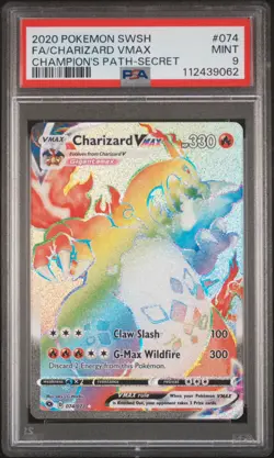 2020 POKEMON SWORD & SHIELD CHAMPION'S PATH 074 CHARIZARD VMAX # 074/073 PSA 9 - Image 1