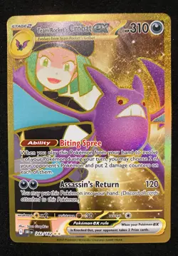 Pokemon TCG Team Rocket's Crobat EX 242/182 Hyper Rare Destined Rivals NM - Image 1