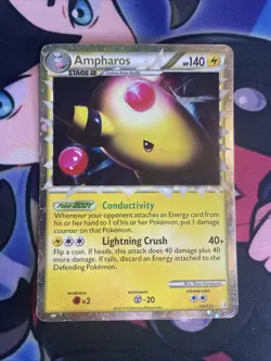 Ampharos Prime - 105/123 HeartGold & SoulSilver Ultra Rare Holo Pokemon - MP - Image 1