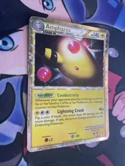 Ampharos Prime - 105/123 HeartGold & SoulSilver Ultra Rare Holo Pokemon - MP - Image 2