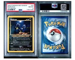 2000 Pokemon Murkrow 24/111 Neo Genesis Regular, Non-holo 1st Edition PSA 8 - Image 3