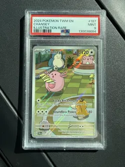 Pokemon 2024 Chansey 187/167 Illustration Rare Twilight Masquerade PSA 9 - Image 1