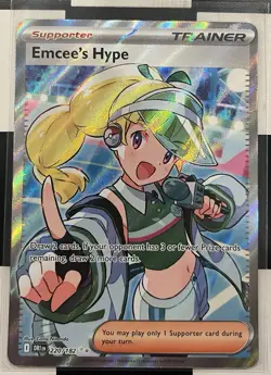 Pokemon Destined Rivals Full Art Emcee's Hype 220/182 - Image 1