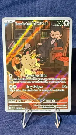 Team Rockets Meowth 203/182 SV10: Destined Rivals NM Pokemon TCG - Image 1