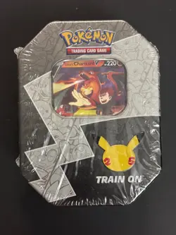 Pokemon 2021 Sword & Shield Celebrations Lance's Charizard V Tin Factory Sealed - Image 1