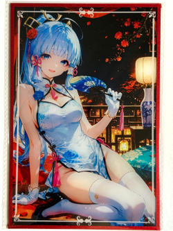 Ayaka GENSHIN IMPACT - Waifu Goddess Trading Card - A5 Board Size CCG - 2025 - Image 1