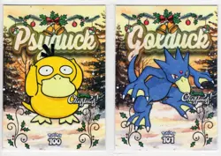 POKEMON - CARDS CHRISTMAS BY PRISMA - PSYDUCK & GOLDUCK *CRACKED ICE STAR HOLO - Image 1