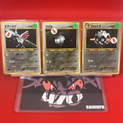 3set EX) Pokemon Card Old-Back Era Special Set Japanese Skarmory Magnemite Holo - Image 1