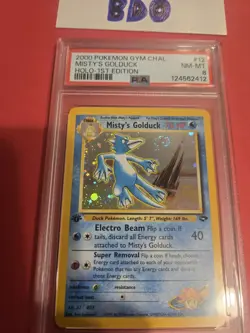 Misty's Golduck 1st Edition Holo Gym Pokemon Card WOTC PSA 8 - Image 2
