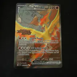 Team Rocket’s Moltres Ex 208/182 Destined Rivals Pokemon Full Art holo card NM - Image 1