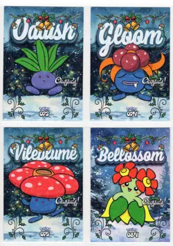 POKEMON - CARDS CHRISTMAS BY PRISMA - ODDISH , GLOOM , VILEPLUME , BELLOSSOM - Image 1