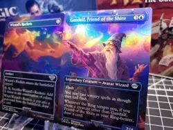 FOIL Gandalf, Friend of the Shire & Wizard's rockets LOTR Borderless FOIL NM/M - Image 3