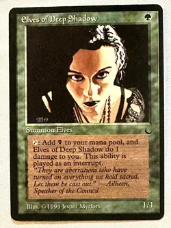 Elves of Deep Shadow - Magic the Gathering MTG The Dark-Near Mint-Free Shipping - Image 1