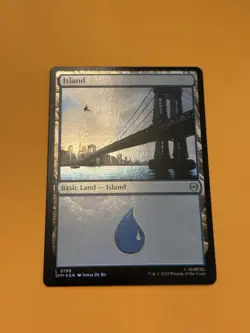 MTG, Island FOIL (0195) NM Marvel's Spider-Man Foil - Image 1