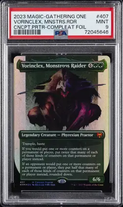 2023 MTG PHYREXIA: ALL WILL BE ONE #407 VORINCLEX, MONSTROUS RAIDER PSA 9 - Image 1