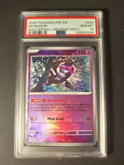 Pokemon EN Prismatic Munkidori #044 Master Ball Reverse Foil PSA 10 Pop 9 Rare! - Image 1
