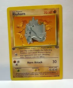 Rhyhorn Jungle Pokemon 61/64 First Edition Common Near Mint or Better - Image 1