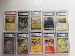 10 PSA CGC Graded Pokemon Lot Mew Umbreon Charizard McDonald’s Pikachu ETB Promo - Image 1